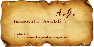 Adamovits Jonatán névjegykártya